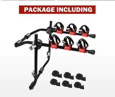 SGBR006A Fieryred 3 Bike Rack Bicycle Carrier Car Rear Universal Trunk Foldable
