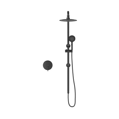 SH-LG-RO-250-MIX-BK Welba 10" Rain Shower Head Set Round Handheld With Shower Mixer Tap Black