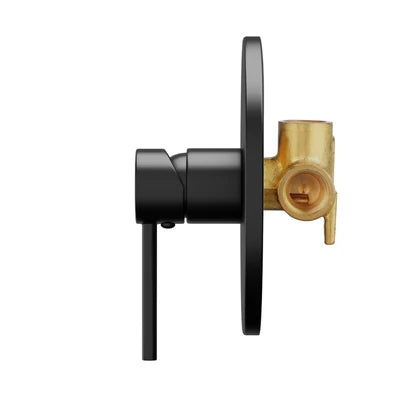 Scratched SH-SM-RM-160-BK Welba Shower Mixer Tap Bathroom Wall Tapware Brass Tapware Round Black