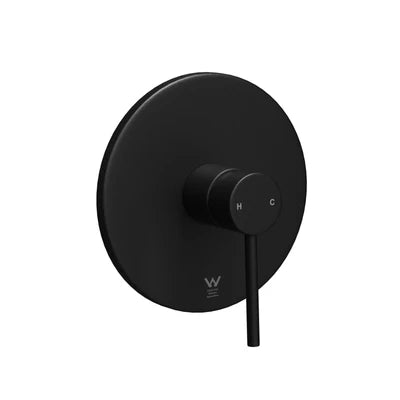 Scratched SH-SM-RM-160-BK Welba Shower Mixer Tap Bathroom Wall Tapware Brass Tapware Round Black