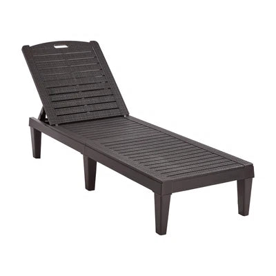 SL-TESS-BR Livsip Sun Lounge Adjustable Outdoor Lounger Beach Chair Patio Furniture Brown