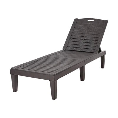 SL-TESS-BR Livsip Sun Lounge Adjustable Outdoor Lounger Beach Chair Patio Furniture Brown
