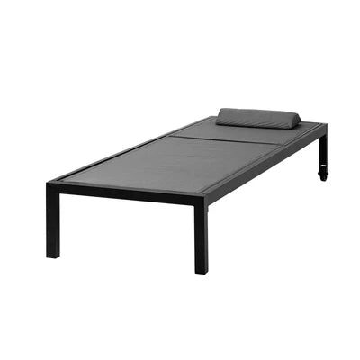 SL-TXL-PL-BK Livsip Sun Lounge Outdoor Lounger Chair Iron Day Bed Garden Patio Furniture