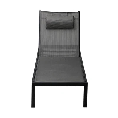 SL-TXL-PL-BK Livsip Sun Lounge Outdoor Lounger Chair Iron Day Bed Garden Patio Furniture