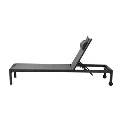 SL-TXL-PL-BK Livsip Sun Lounge Outdoor Lounger Chair Iron Day Bed Garden Patio Furniture