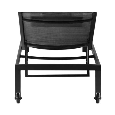 SL-TXL-PL-BK Livsip Sun Lounge Outdoor Lounger Chair Iron Day Bed Garden Patio Furniture