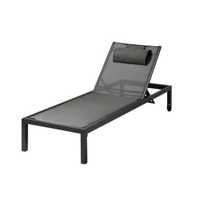 SL-TXL-PL-BK Livsip Sun Lounge Outdoor Lounger Chair Iron Day Bed Garden Patio Furniture