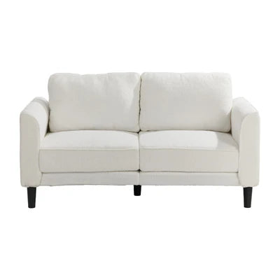SOF-CHICA-2S-WH-AB Oikiture 2 Seater Sofa 150cm Boucle Love Seat Small Couch Chair Storage White