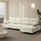 SOF-KERRY-LMMR-OTM-BE Oikiture 5 Seater Modular Sofa Chenille Couch Chair Armrest Ottoman Set