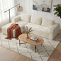 SOF-KS-FAY-SPR-BG-AB Oikiture L Shape Compressed Sofa Cloud Couch Chaise Lounge Corduroy Beige