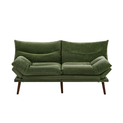 SOF-SONY-CH-GN-AB Oikiture 3 Seater Sofa Bed Recliner Lounge Couch Convertible Chenille Green Beds