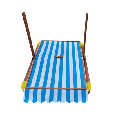 SPIT-CANOPY-WHBL Mazam Kids Sandpit Outdoor Toys Wooden Sandbox Beach Play Box Children Canopy