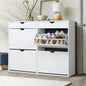 SS-B1-4D2D-WH Oikiture Shoe Rack Shoe Storage Cabinet Cupboard Organiser Shelf 36 Pairs White