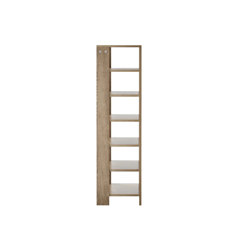 SS-BD-6S-WD Oikiture Shoe Rack 7 Tiers Shelf Storage Cabinet Organiser 42 Pairs Natural