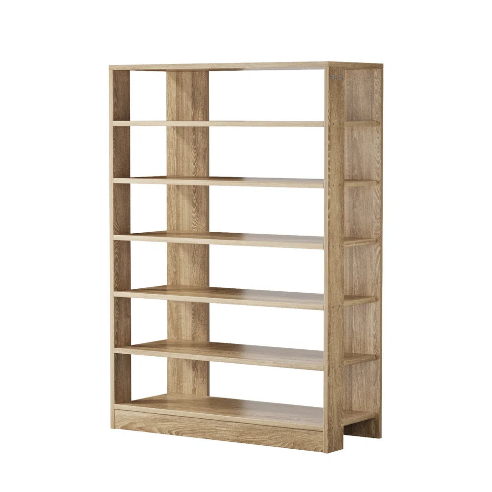 SS-BD-6S-WD Oikiture Shoe Rack 7 Tiers Shelf Storage Cabinet Organiser 42 Pairs Natural