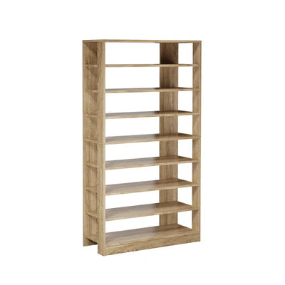 SS-BD-8S-WD Oikiture Shoe Rack 9 Tiers Shelf Storage Cabinet Organiser 54 Pairs Natural