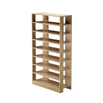 SS-BD-8S-WD Oikiture Shoe Rack 9 Tiers Shelf Storage Cabinet Organiser 54 Pairs Natural