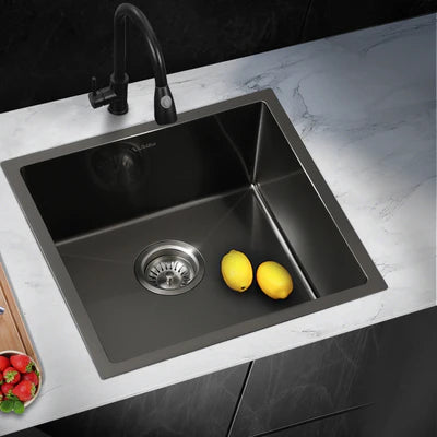 SSK-4444-BK Welba Kitchen Sink Stainless Steel Laundry Sink Under/Top Mount Single Bowl