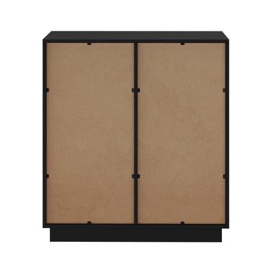 ST-VIK-4R1D-BK-AB Oikiture Storage Cabinet 4 Drawers Buffet Cupboard Hallway Handleless Black