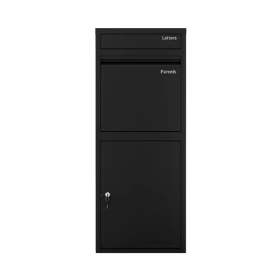 STL-PLB-102-BK Oikiture Steel Parcel Letterbox Drop Box Package Lockable Storage Black
