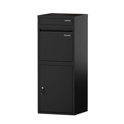 STL-PLB-102-BK Oikiture Steel Parcel Letterbox Drop Box Package Lockable Storage Black