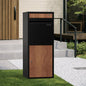 STL-PLB-102-WDBK Oikiture Steel Parcel Letterbox Drop Box Package Lockable Storage Walnut&Black