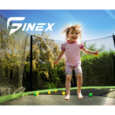 TPL-A1-10-GN-AB Mazam 10FT Round Spring Trampolines Kids Safety Net Enclosure w/ Basketball Set