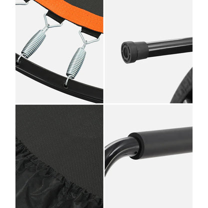 TPL-B-48IN-OR Mazam 48" Trampoline Round Fitness Rebounder Handrail