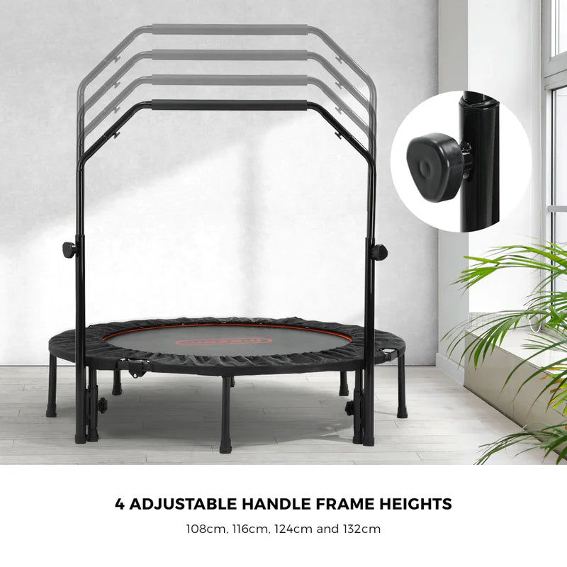 TPL-B-48IN-OR Mazam 48" Trampoline Round Fitness Rebounder Handrail