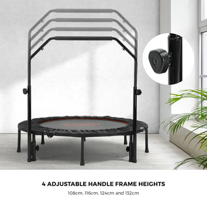 TPL-B-48IN-OR Mazam 48" Trampoline Round Fitness Rebounder Handrail