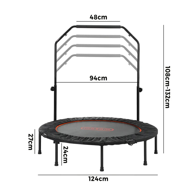 TPL-B-48IN-OR Mazam 48" Trampoline Round Fitness Rebounder Handrail