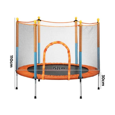 TPL-B-60IN-OR Mazam 60 Inch Trampoline Kids Jumping Trampolines Enclosure Safety Net Pad