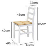 DIN-RONI-SET5-WHWD Oikiture 5PCS Table Dining Set Kitchen Dining Tables White Natural Wood Oak
