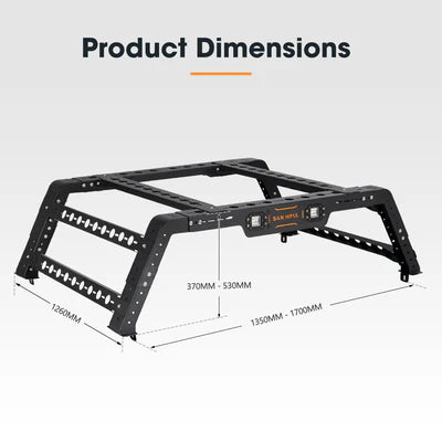 SH-TUBE-RACK-UNI San Hima Universal Ute Tub Rack 3mm Powder Coated Steel Adjustable Height Width