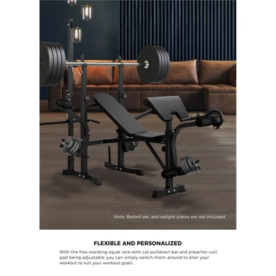 WB-A9-BK-AB Finex Bench Press Weight Bench Multi-Station Fitness Gym Pulldown Equipment