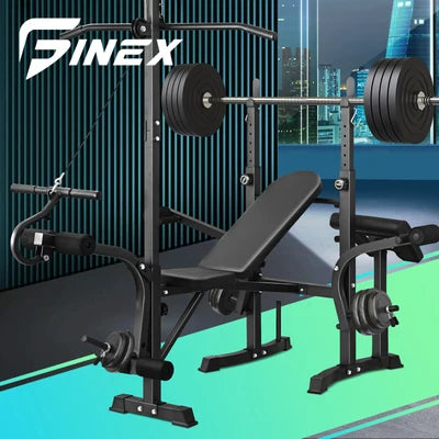 WB-A9-BK-AB Finex Bench Press Weight Bench Multi-Station Fitness Gym Pulldown Equipment