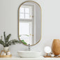 WM-B-OVAL-8450-GD Oikiture Wall Mirrors Oval Makeup Mirror Bedroom Home Decor Gold 84x50cm