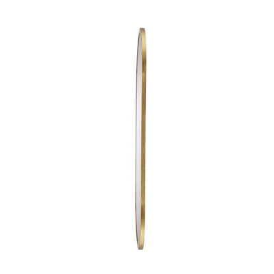 WM-B-OVAL-8450-GD Oikiture Wall Mirrors Oval Makeup Mirror Bedroom Home Decor Gold 84x50cm