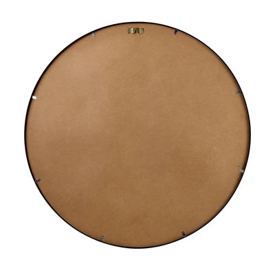 WM-ROUND-50-BK Oikiture Wall Mirrors Round Makeup Mirror Vanity Home Decor 50cm Black Bedroom
