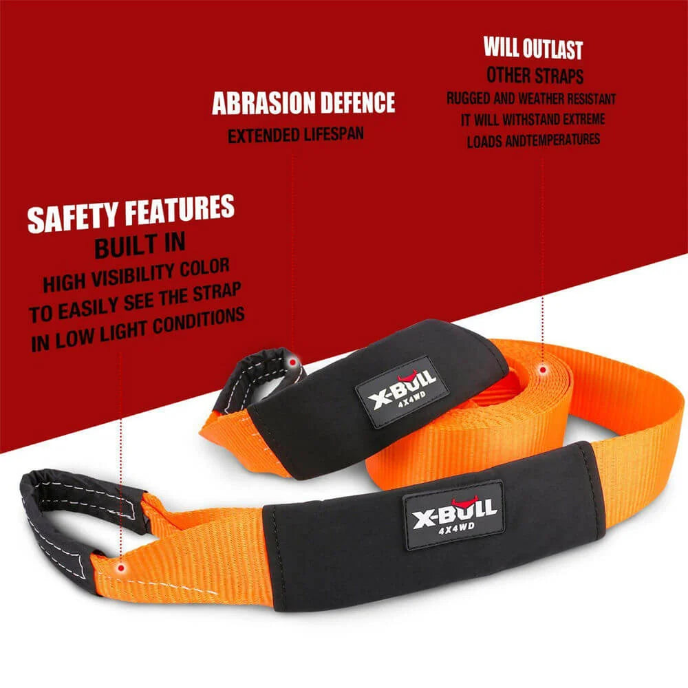 AUEB-XBRK011 X-Bull 11 Piece 4WD Off Road Snatch Strap Winch Recovery Kit