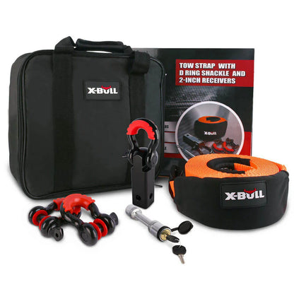 AUEB-XBRK011 X-Bull 11 Piece 4WD Off Road Snatch Strap Winch Recovery Kit