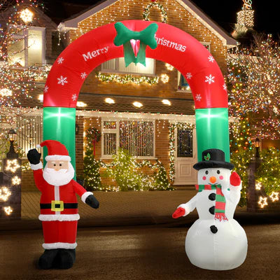 XMAS-INF-ARCH-240 Tinseltown 2.4M Christmas Inflatable Archway Xmas LED Lights Outdoor Decoration