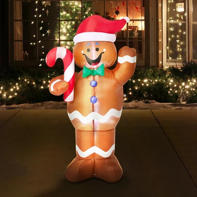 XMAS-INF-GINER-150 Tinseltown 1.5M Christmas Inflatable Gingerbread Man LED Light Party Decor
