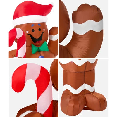 XMAS-INF-GINER-150 Tinseltown 1.5M Christmas Inflatable Gingerbread Man LED Light Party Decor