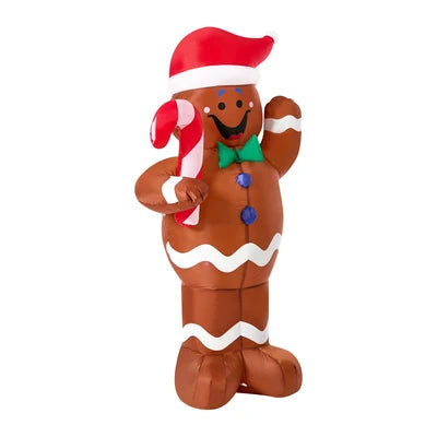 XMAS-INF-GINER-150 Tinseltown 1.5M Christmas Inflatable Gingerbread Man LED Light Party Decor