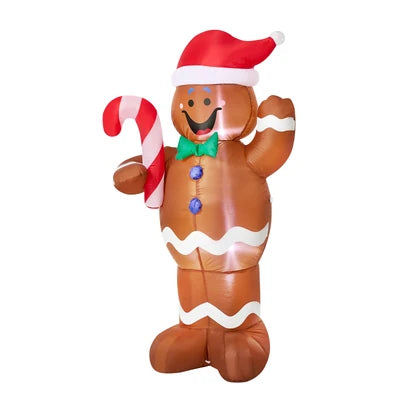 XMAS-INF-GINER-150 Tinseltown 1.5M Christmas Inflatable Gingerbread Man LED Light Party Decor