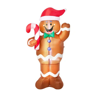 XMAS-INF-GINER-150 Tinseltown 1.5M Christmas Inflatable Gingerbread Man LED Light Party Decor