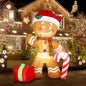 XMAS-INF-GINGER-240 Tinseltown 2.4M Christmas Inflatable Gingerbread Man LED Lights Outdoor Decoration