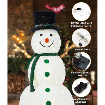 XMAS-LI-3D-SN150-A1 Tinseltown 3D Christmas LED Lights 1.63M Snowman Xmas Outdoor Decor Metal Frame