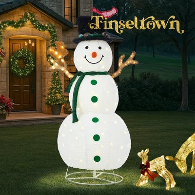 XMAS-LI-3D-SN150-A1 Tinseltown 3D Christmas LED Lights 1.63M Snowman Xmas Outdoor Decor Metal Frame